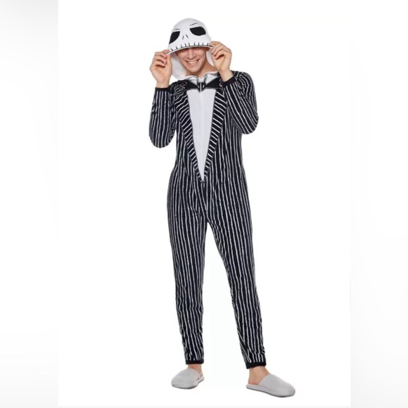 Disney Other - Disney’s Nightmare Before Christmas Jack Skeleton XL Zip Up Onesie Worn 1x
